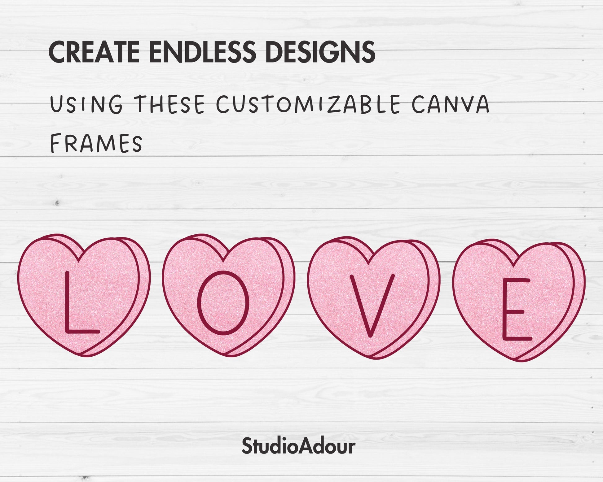 Design Your Own Heart Letters on Canva, Heart Alphabet Canva Template, Drag and Drop, Uppercase Letters & Numbers PNG, Sublimation Design,