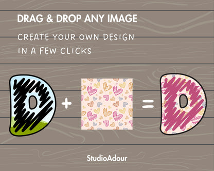 Design Your Own Scribble Letters on Canva, Doodle Alphabet Canva Template, Easy Drag and Drop, Editable Hand-Drawn Letters & Numbers, PNG