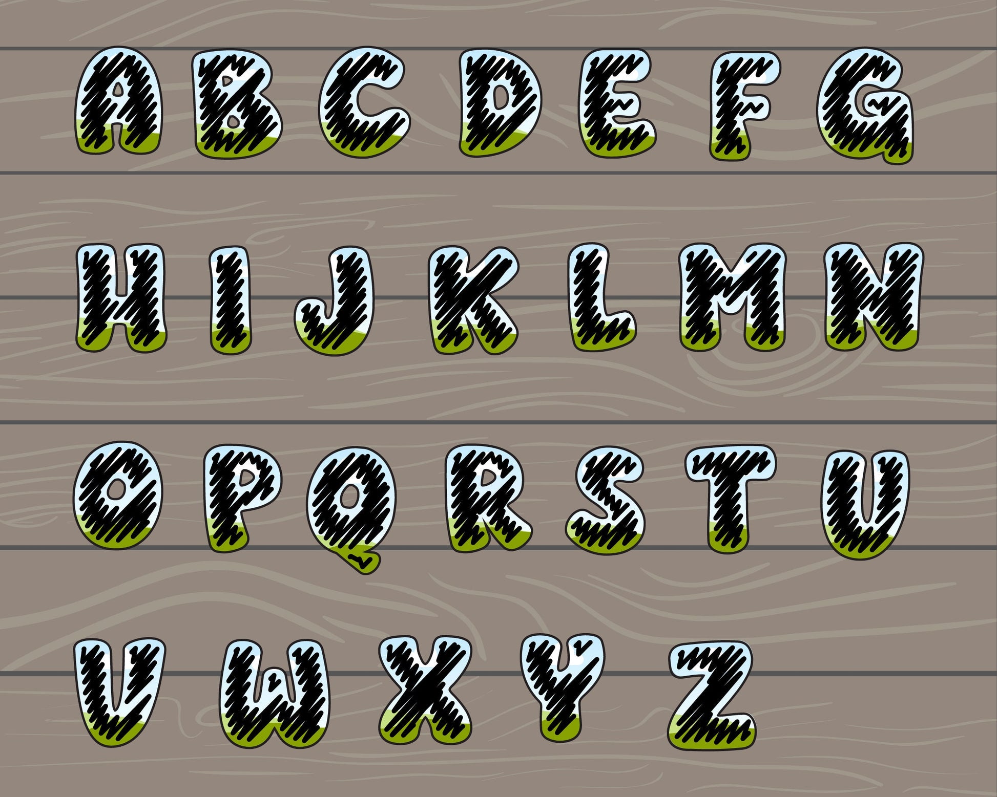 Design Your Own Scribble Letters on Canva, Doodle Alphabet Canva Template, Easy Drag and Drop, Editable Hand-Drawn Letters & Numbers, PNG