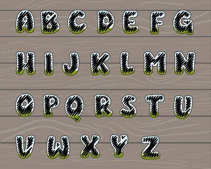 Design Your Own Scribble Letters on Canva, Doodle Alphabet Canva Template, Easy Drag and Drop, Editable Hand-Drawn Letters & Numbers, PNG