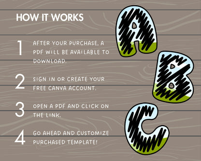 Design Your Own Scribble Letters on Canva, Doodle Alphabet Canva Template, Easy Drag and Drop, Editable Hand-Drawn Letters & Numbers, PNG