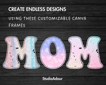 Design Your Own Groovy Distressed Alphabet on Canva, Retro Canva letters, Drag and Drop, Editable Canva Letters & Numbers, Grunge Alphabet