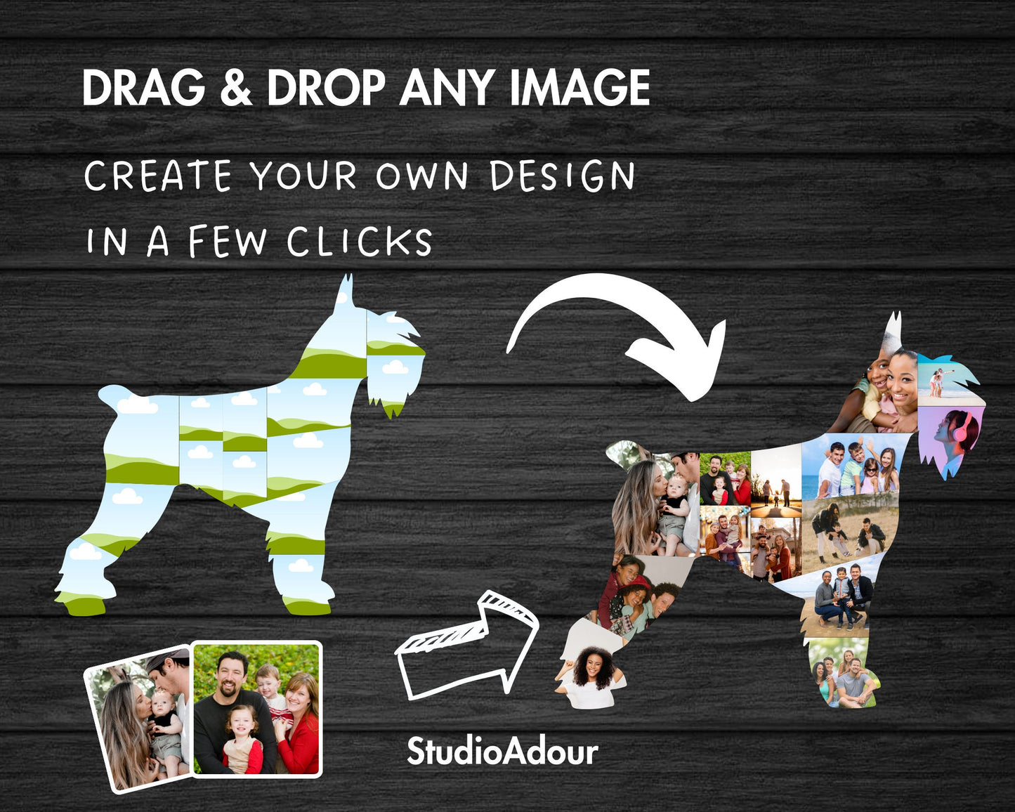 Design Your Own Schnauzer Photo Collage in Canva, Editable Dog Collage Canva Template, Drag and Drop Photo, Dog Lover Collage, DIY Collage