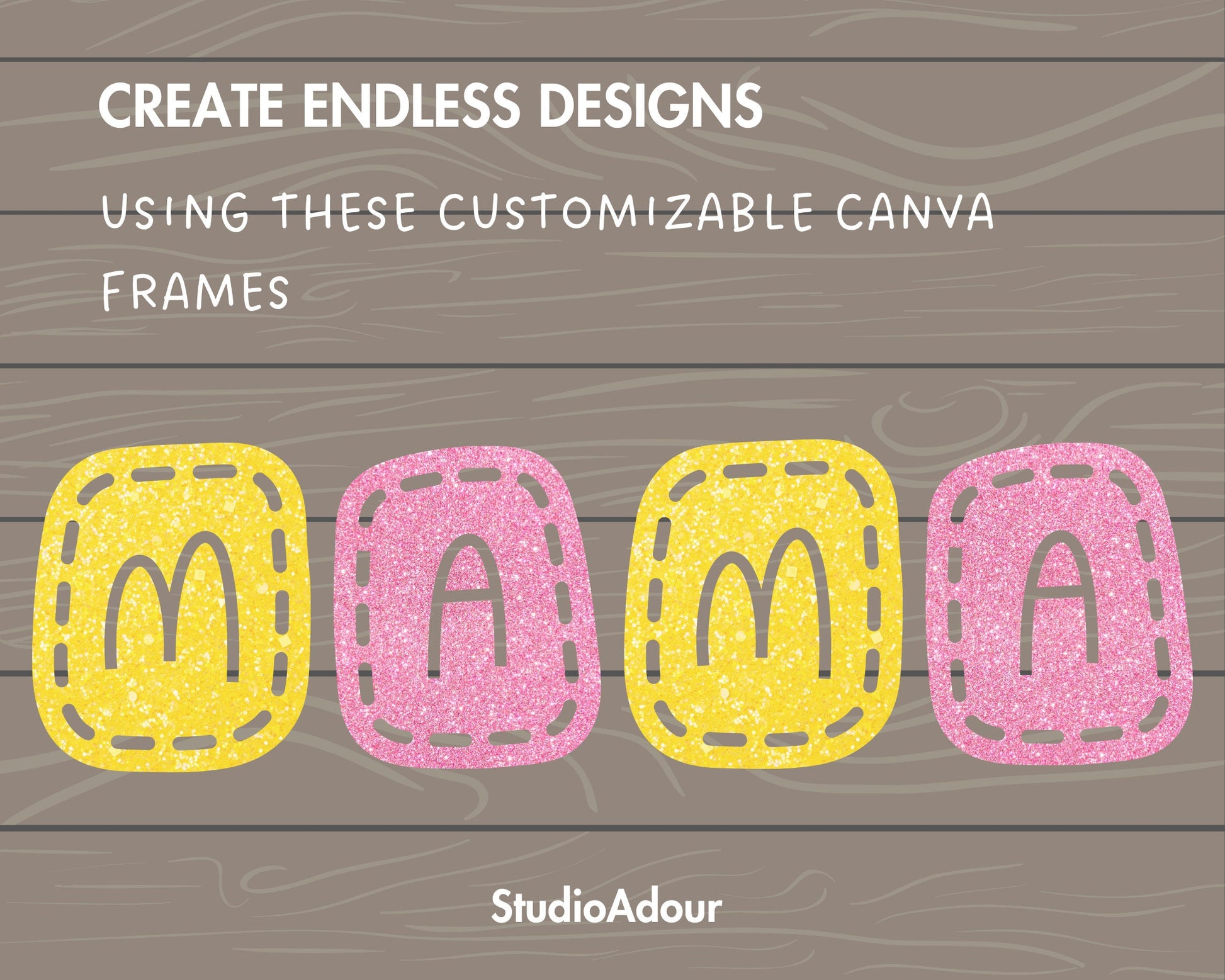 Design Your Own Stich Patch Letters on Canva, Doodle Letters Canva Frames Bundle, Canva Letters Template, Drag and Drop, Digital Stitch