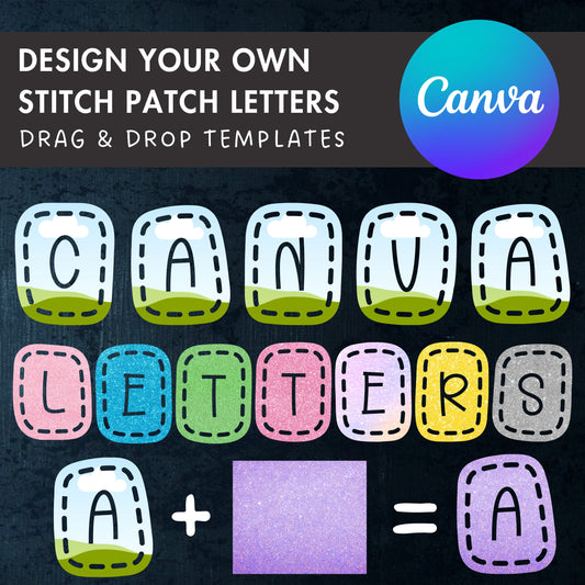 Design Your Own Stich Patch Letters on Canva, Doodle Letters Canva Frames Bundle, Canva Letters Template, Drag and Drop, Digital Stitch