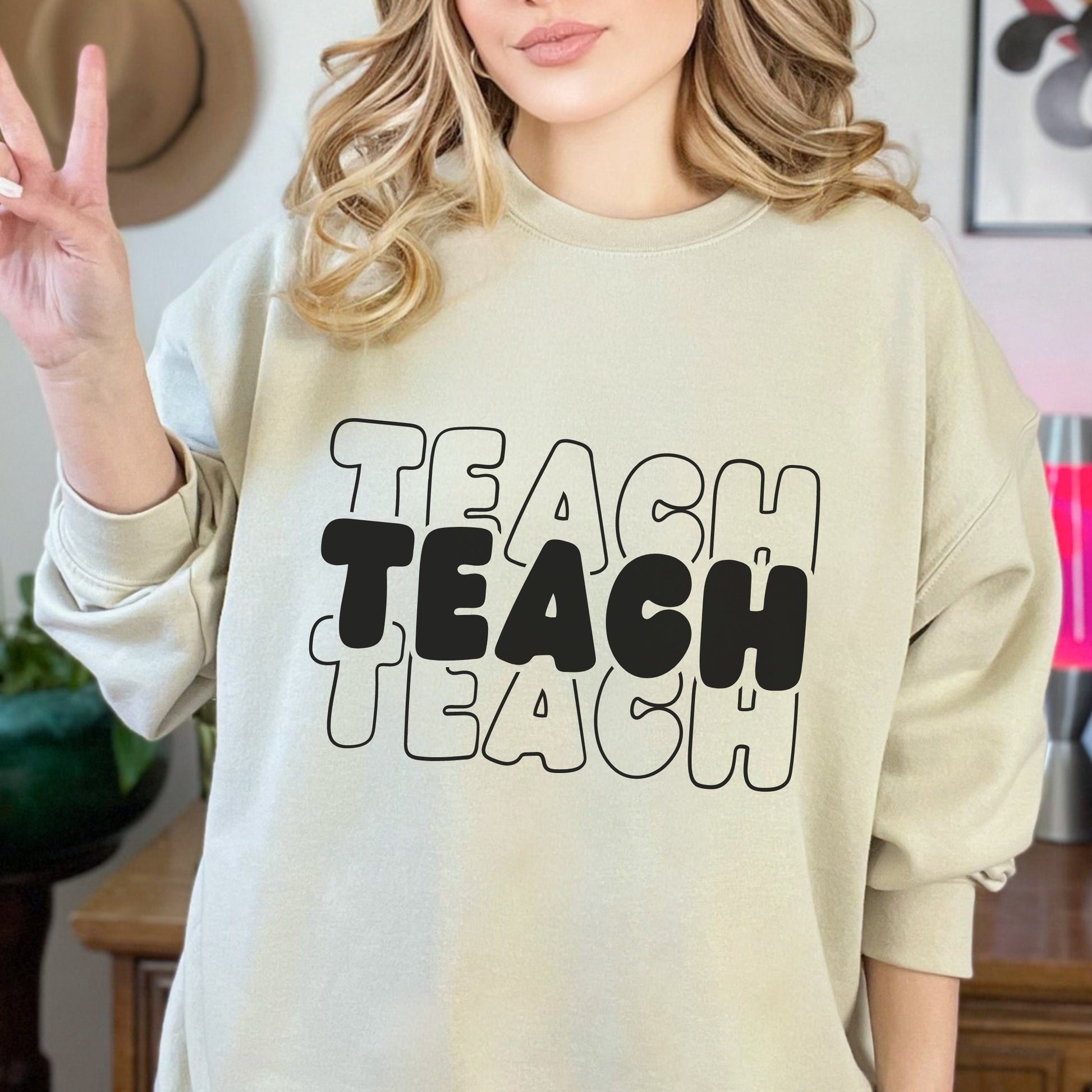 Teach Svg, Teacher Shirt PNG, Teacher Gift Svg, Dog Mother Svg, Retro Stacked SVG, Cricut Svg, Elementary School Teacher, Commercial Use