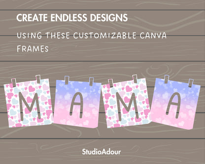 Design Your Own Stich Patch Letters on Canva, Doodle Letters Canva Frames Bundle, Canva Letters Template, Drag and Drop, Pin Notes Alphabet