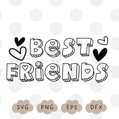 Best Friends Svg, Best Friends Shirt PNG, Friends Svg, Friendship Svg, Best Friends Mugs, Heart SVG, Cricut Svg, Commercial Use