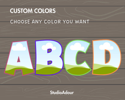 Design Your Own Comic Letters on Canva, Cartoon Alphabet Canva Template, Drag and Drop, Editable Canva Retro Alphabet, Canva Frames Bundle