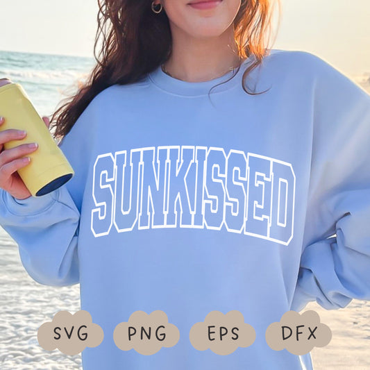 Sunkissed Svg, Varsity Sunkissed PNG, Beach Vibes, Summer Shirt, Summer Vibes, Cricut Svg, Vacay Vibes, Sublimation Design, Commercial Use