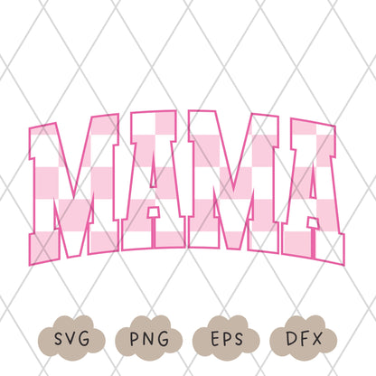 Checkered Mama Svg, Retro Mama PNG, Mom Checkered Shirt Design, Retro Varsity Svg, Sublimation Design, Retro Mama, Cut File, Cool Mom Design