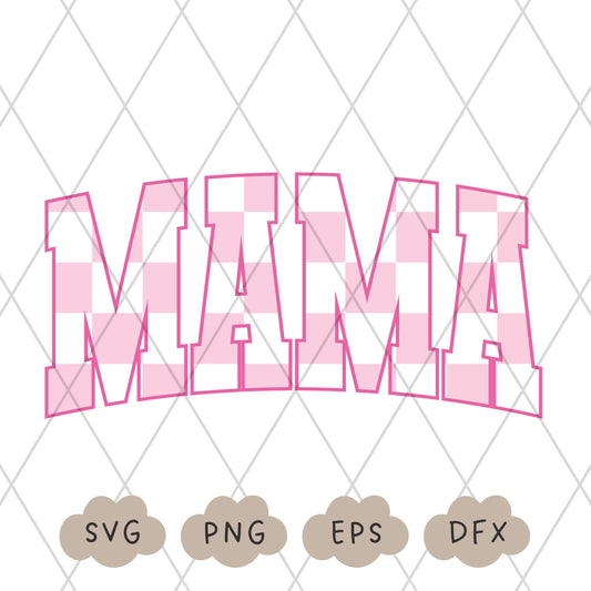 Checkered Mama Svg, Retro Mama PNG, Mom Checkered Shirt Design, Retro Varsity Svg, Sublimation Design, Retro Mama, Cut File, Cool Mom Design