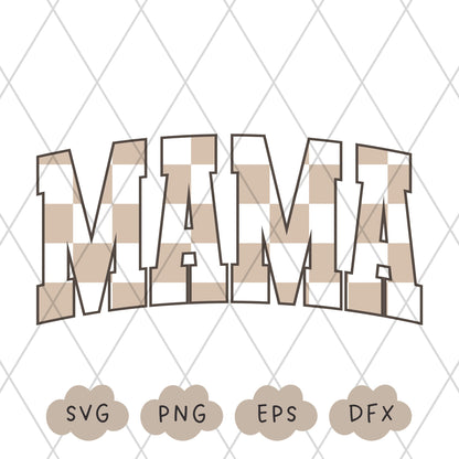 Checkered Mama Svg, Retro Mama PNG, Mom Checkered Shirt Design, Retro Varsity Svg, Sublimation Design, Retro Mama, Cut File, Cool Mom Design