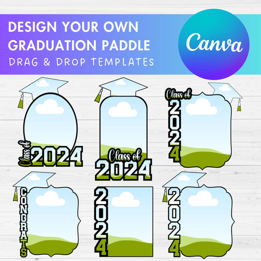 Design Your Own Graduation Paddle Canva Frames, Editable Canva Template, Drag and Drop, Sublimation Design, Graduation Party, Custom Grad,
