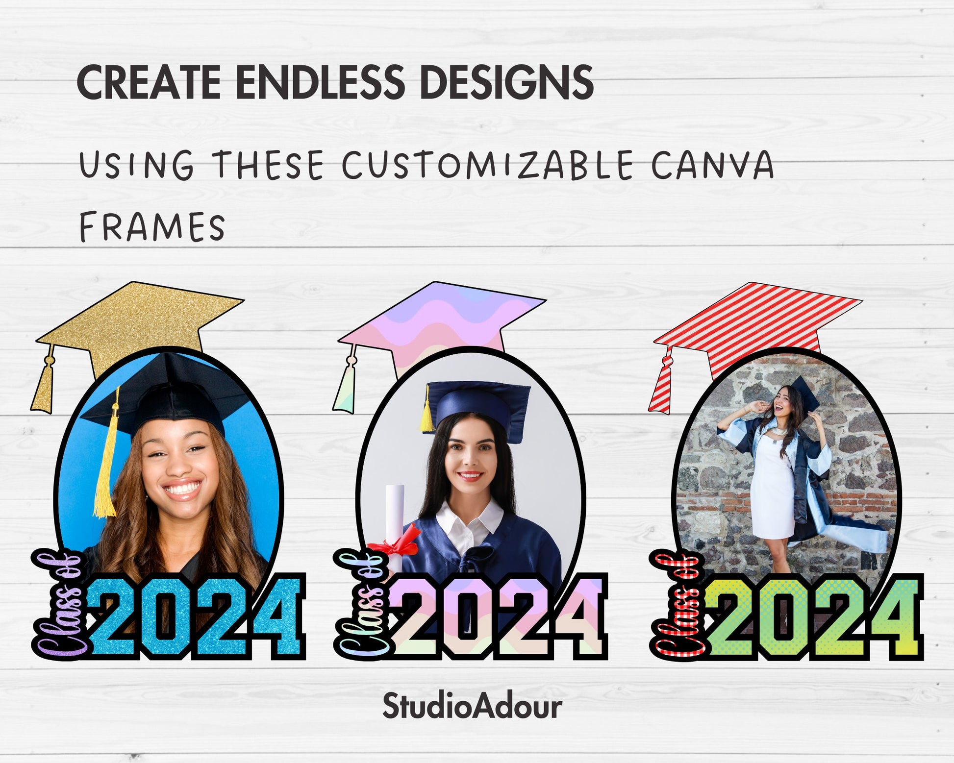 Design Your Own Graduation Paddle Canva Frames, Editable Canva Template, Drag and Drop, Sublimation Design, Graduation Party, Custom Grad,