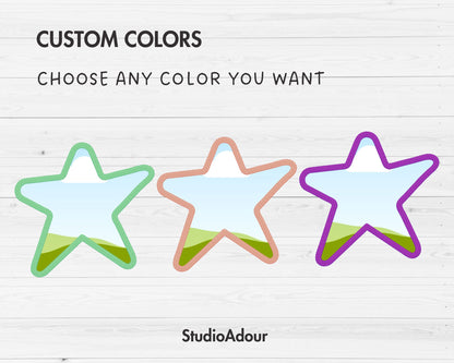 Design Your Own Faux Embroidery Stars, Digital Stitch Stars, Stars Applique, Canva Frames Bundle, Celestial Patch Duotone, Drag and Drop PNG