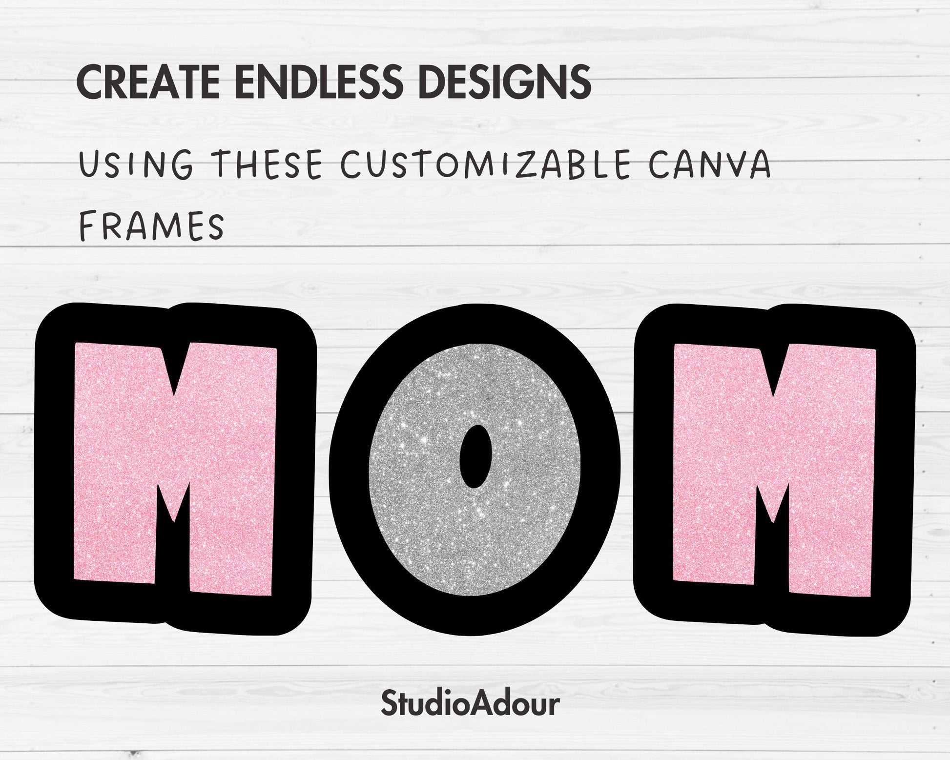 Design Your Own Uppercase Letters & Numbers Canva Frames, Doodle Alphabet Canva Template, Easy Drag and Drop, Sublimation Design Letters PNG