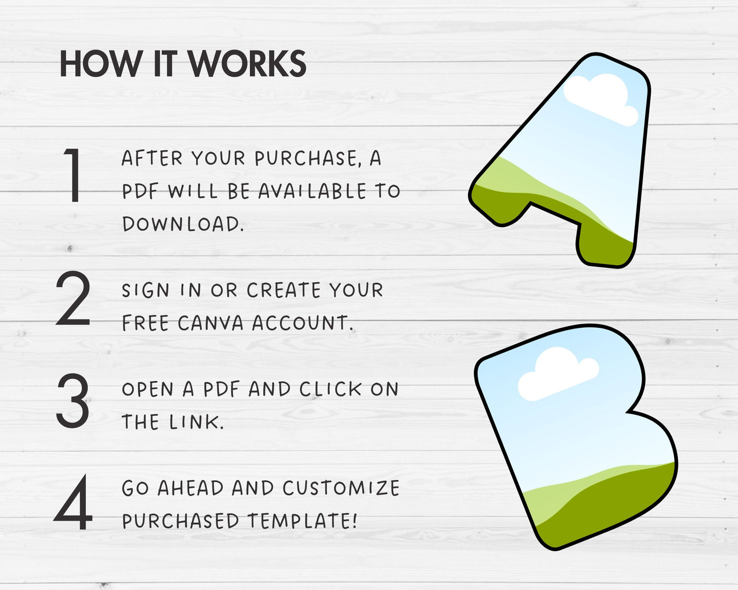 Design Your Own Uppercase Letters & Number on Canva, Bold Alphabet Canva Template, Letters PNG, Editable Canva Letters, Sublimation Design