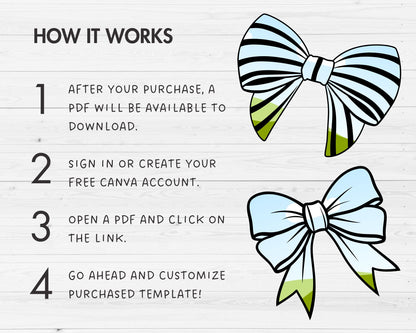 Design Your Own Ribbon Bow Canva Frames, Bow Templates, Drag and Drop Canva Frames Bundle, Editable Hair Bow, Messy Bun Bow, Tied Bow