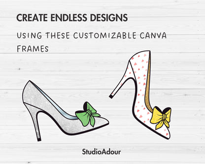 Design Your Own Heels Canva Frames, Heels Canva Template, Drag and Drop, Editable High Heels PNG, Womens Heels Canva, Stiletto Heels
