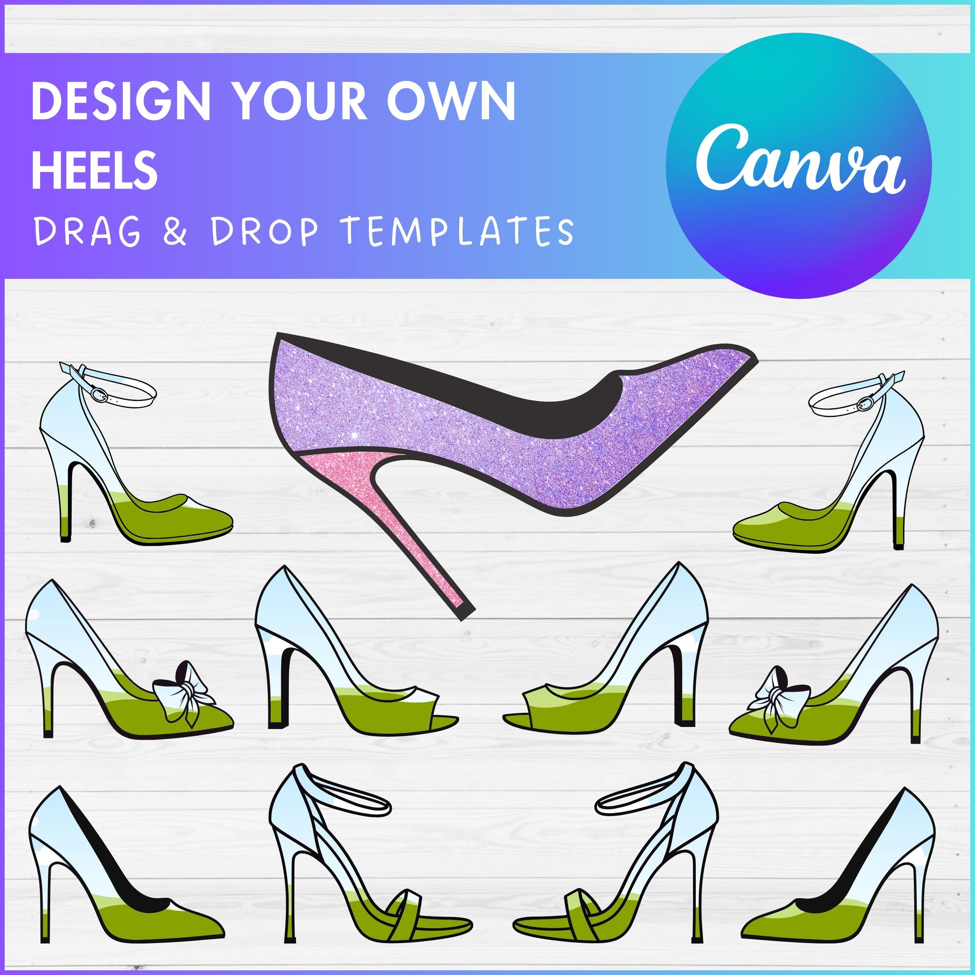 Design Your Own Heels Canva Frames, Heels Canva Template, Drag and Drop, Editable High Heels PNG, Womens Heels Canva, Stiletto Heels