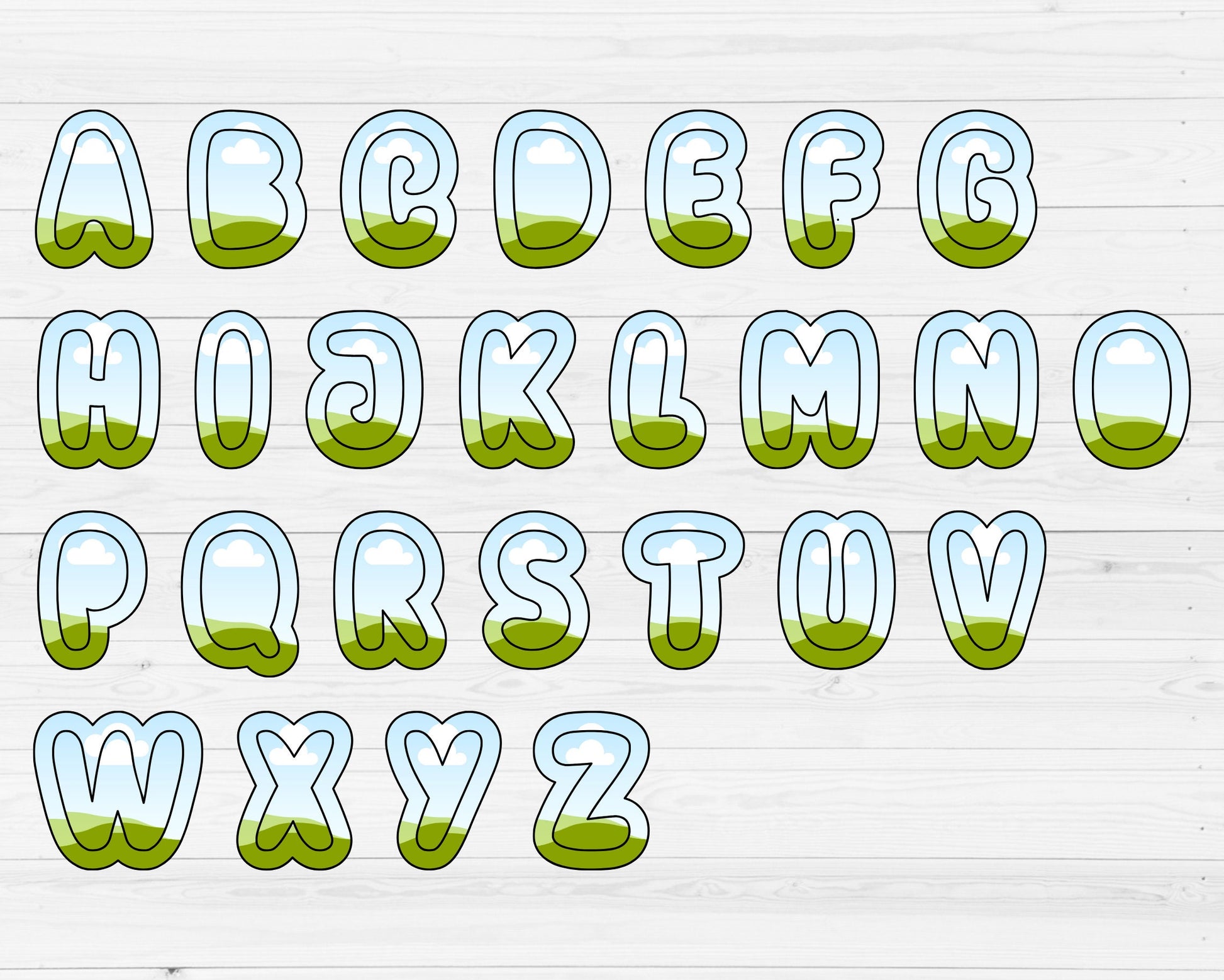 Design Your Own Uppercase Letters & Numbers Canva Frames, Doodle Alphabet Canva Template, Easy Drag and Drop, Sublimation Design Letters PNG