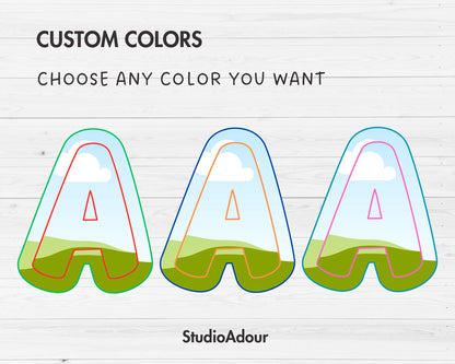 Design Your Own Double Letters, Doodle Alphabet Canva Template, Drag and Drop, Canva Frames, Canva Letters & Numbers PNG, Sublimation Design
