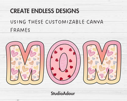 Design Your Own Double Letters, Doodle Alphabet Canva Template, Drag and Drop, Canva Frames, Canva Letters & Numbers PNG, Sublimation Design