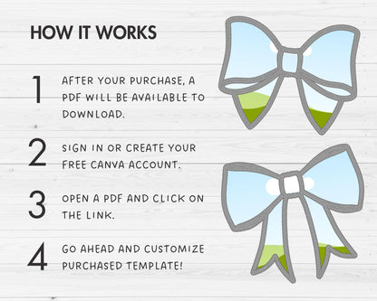 Design Your Own Faux Embroidery Bow, Digital Stitch Ribbon Bow, Bow Applique, Canva Frames Bundle, Bow Patch Duotone, Drag and Drop PNG
