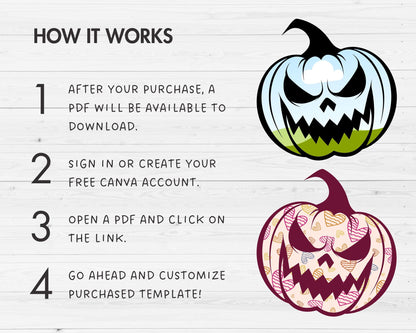 Design Your Own Halloween Pumpkin Canva Frames, Drag and Drop, Pumpkin Canva Template, Spooky Season, Editable Canva Template, Pumpkin Face