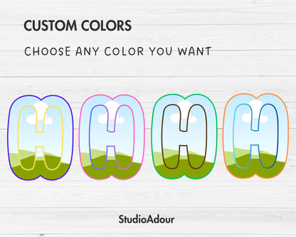 Design Your Own Uppercase Letters & Numbers Canva Frames, Doodle Alphabet Canva Template, Easy Drag and Drop, Sublimation Design Letters PNG
