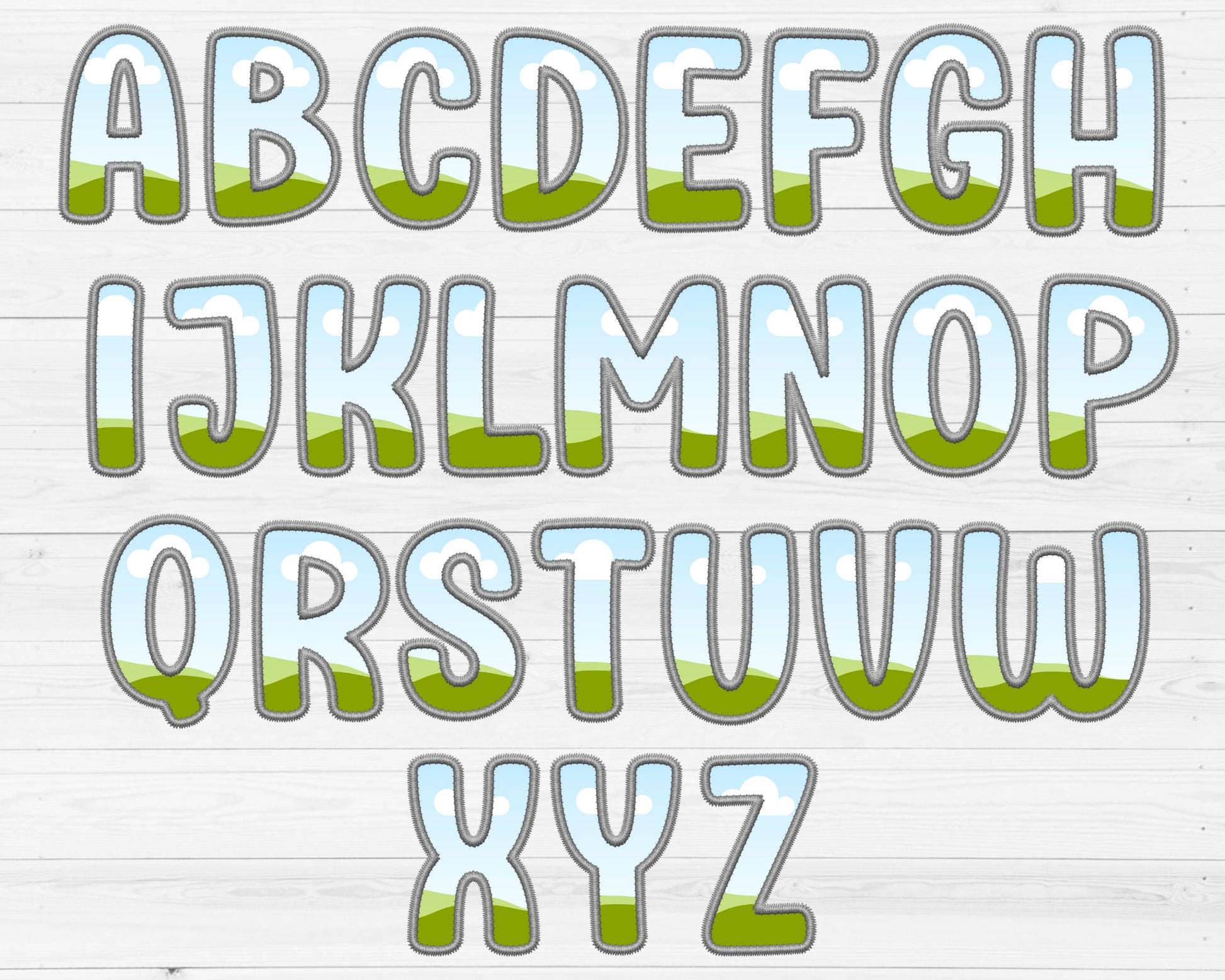 Digital Stitch Canva Letters, Faux Embroidery Applique Letters & Numbers, Canva Frames Bundle, Drag and Drop, Canva Alphabet PNG, Duotone
