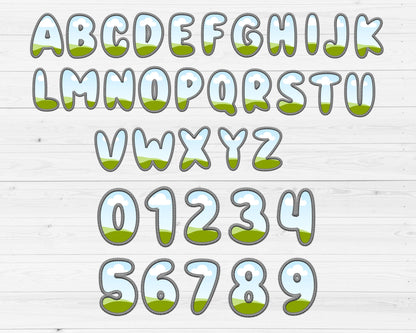 Digital Stitch Canva Alphabet PNG, Faux Embroidery Applique Letters, Bubble Letters Canva Frames, Drag and Drop, Canva Alphabet, Duotone