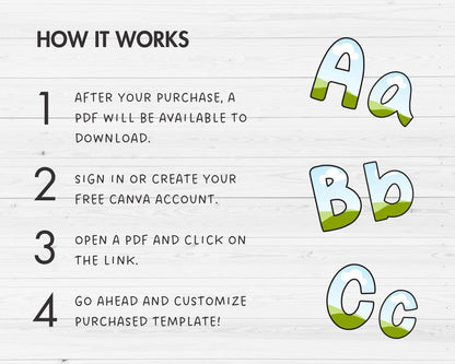 Design Your Own Doodle Letters Canva Frames, Editable Doodle Alphabet Canva Template, Drag and Drop, Uppercase & Lowercase Letters Bundle,
