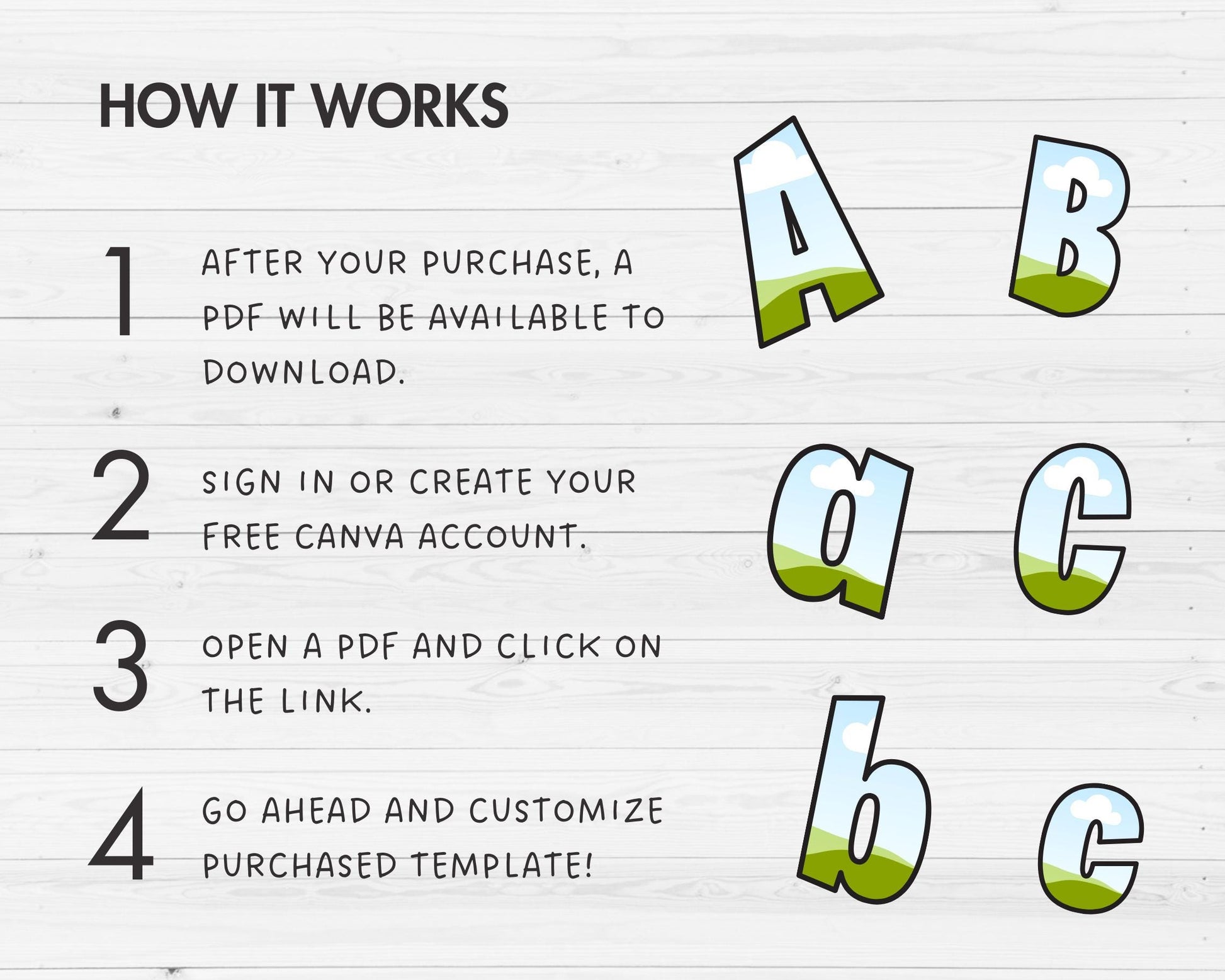 Design Your Own Doodle Letters on Canva, Drag and Drop, Uppercase & Lowercase Canva Alphabet Template, Letters PNG, Canva Frames Bundle