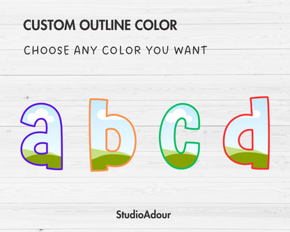 Design Your Own Doodle Letters on Canva, Uppercase & Lowercase Letters, Doodle Alphabet Canva Template, Drag and Drop, Editable Alphabet PNG