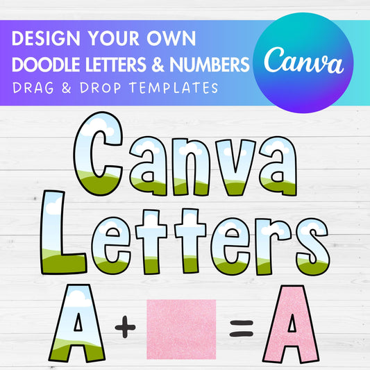 Design Your Own Doodle Letters on Canva, Uppercase & Lowercase Letters, Doodle Alphabet Canva Template, Drag and Drop, Editable Alphabet PNG