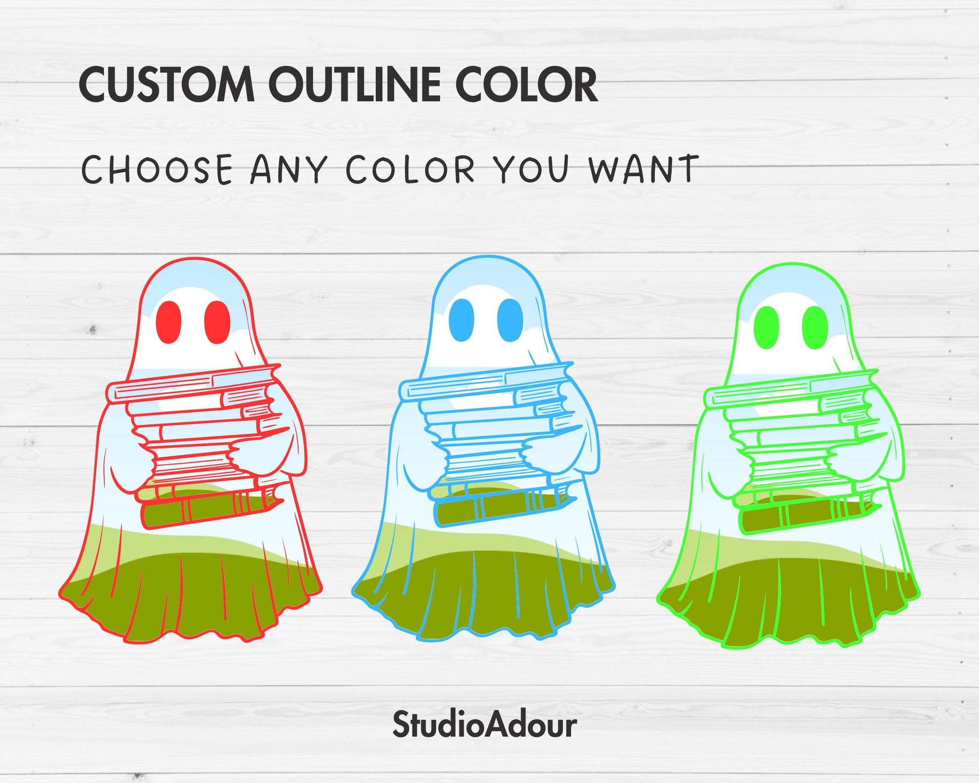 Design Your Own Retro Ghost, Ghost Reading Book Canva Template, Drag and Drop, Spooky Season, Halloween Canva Frames, Book Lover Ghost