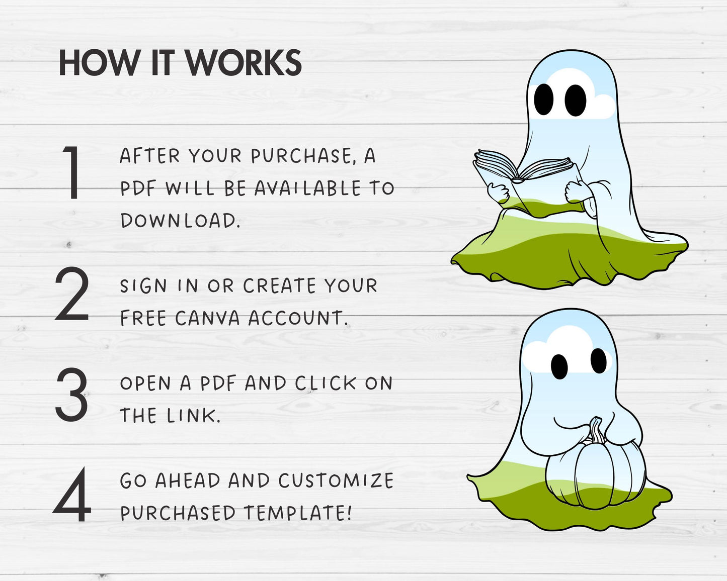 Design Your Own Retro Halloween Ghost, Ghost Canva Template, Drag and Drop, Ghost Canva Frames, Spooky Season, Halloween Ghost, Groovy Ghost