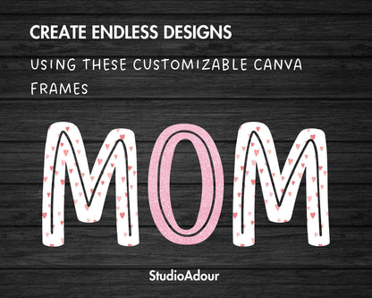 Design Your Own Doodle Letters on Canva, Doodle Alphabet Canva Template, Drag and Drop, Editable Canva Alphabet, Canva Frames Bundle