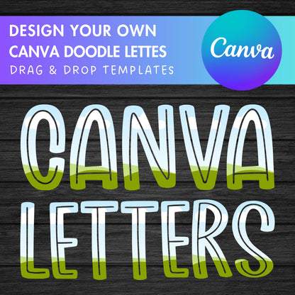 Design Your Own Doodle Letters on Canva, Doodle Alphabet Canva Template, Drag and Drop, Editable Canva Alphabet, Canva Frames Bundle