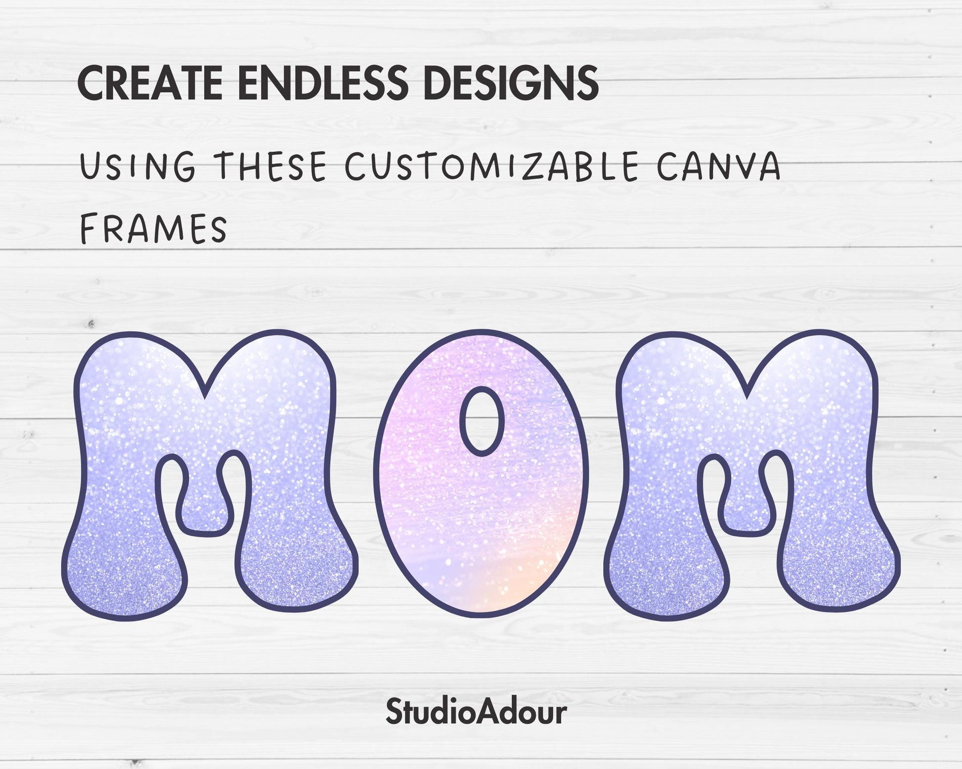 Design Your Own Groovy Alphabet on Canva, Retro Doodle Canva Letters, Drag and Drop, Editable Canva Letters & Numbers, Funky Alphabet