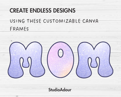 Design Your Own Groovy Alphabet on Canva, Retro Doodle Canva Letters, Drag and Drop, Editable Canva Letters & Numbers, Funky Alphabet