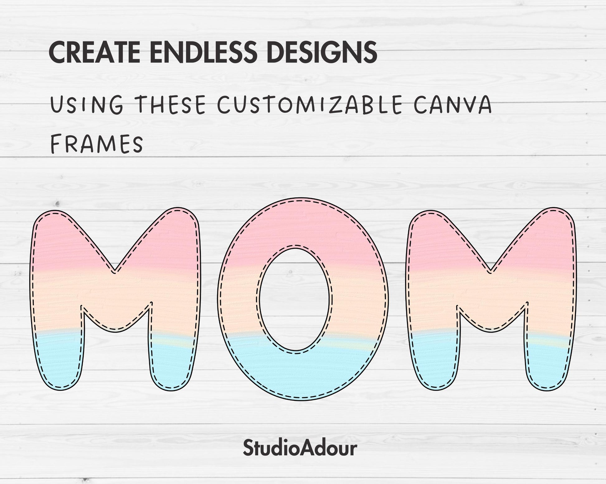 Design Your Own Stitch Letters & Numbers on Canva, Doodle Letters, Digital Stitch Letters, Drag and Drop, Canva Template, Editable Letters