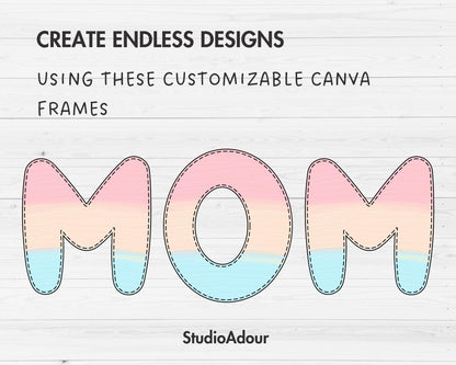 Design Your Own Stitch Letters & Numbers on Canva, Doodle Letters, Digital Stitch Letters, Drag and Drop, Canva Template, Editable Letters