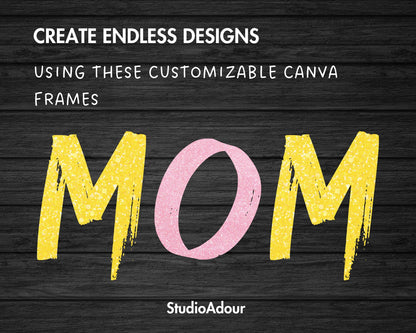 Design Your Own Brush Letters on Canva, Paint Alphabet Canva Template, Drag and Drop, Brush Stroke Canva Alphabet, Canva Frames Bundle