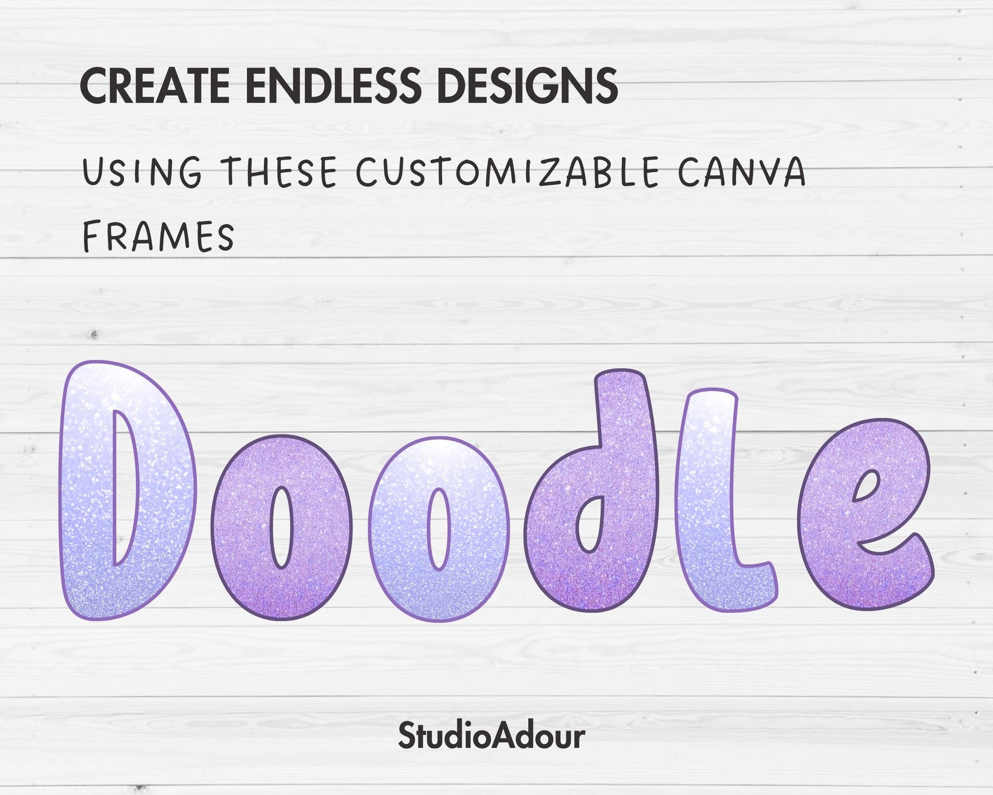 Design Your Own Doodle Letters on Canva, Doodle Alphabet Canva Template, Drag and Drop, Editable Canva Alphabet, Canva Frames Bundle