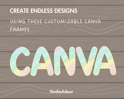 Design Your Own Doodle Letters on Canva, DIY Doodle Alphabet Canva Template, Drag and Drop, Editable Canva Alphabet, Canva Frames Bundle #79