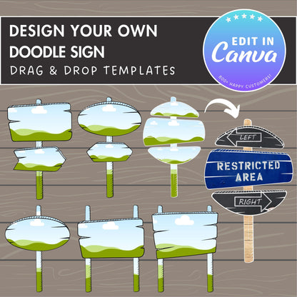 Design Your Own Doodle Sign Canva Frame, Wooden Sign Canva Template, Canva Frames Bundle, Editable Wood Sign, Wood Board, Drag and Drop PNG