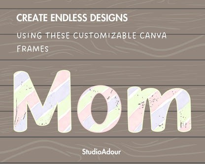 Design Your Own Retro Doodle Letters on Canva, Distressed Letters Canva Template, Easy Drag and Drop, Editable Canva Letters and Numbers #81